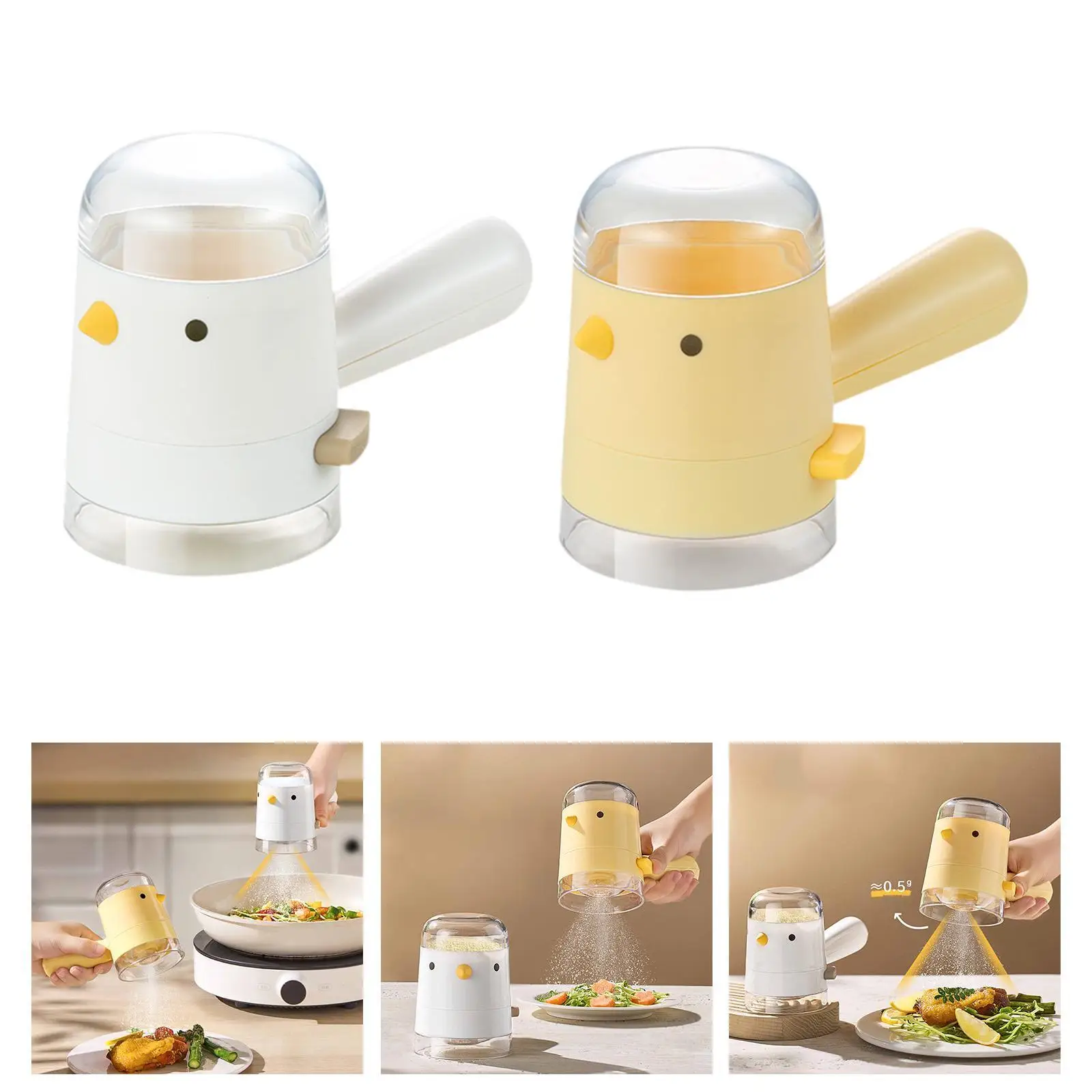 

Quantitative Seasoning Bottle Salt Control Dispenser Dustproof Multifunction Comfortable Handle Spice Jar for Kitchen Home Dorm