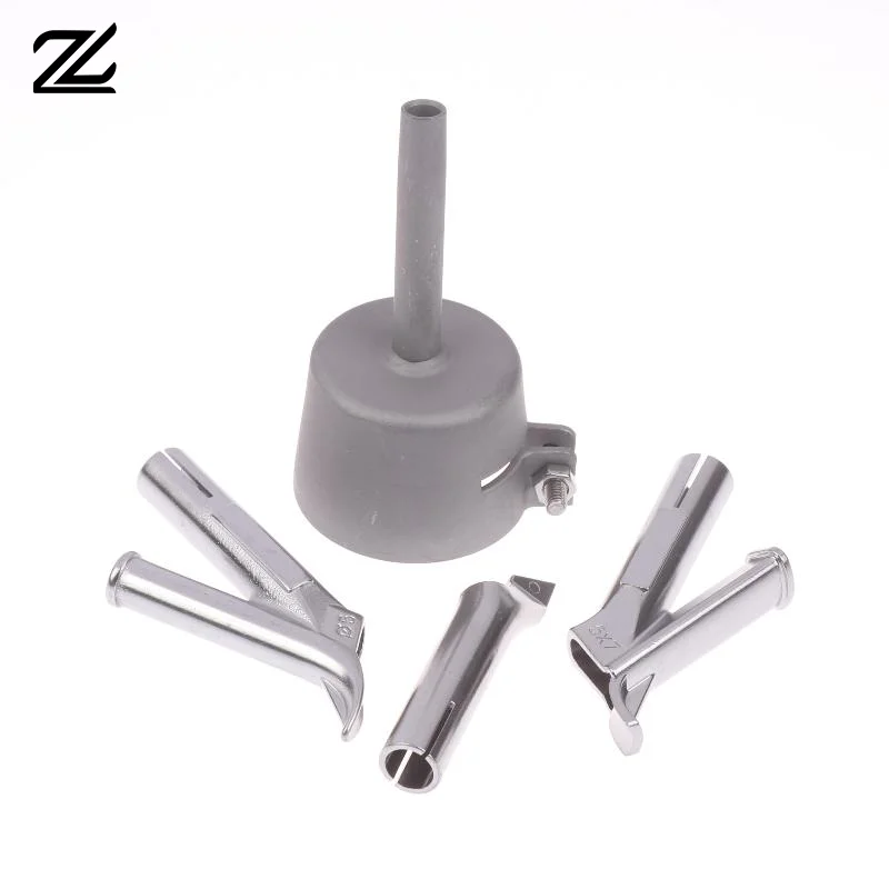 【New】4Pcs Hot Air Welding Torch Fittings Welding Nozzle Stainless Steel Welding Nozzle Triangle Fixed Point Nozzle Round Nozzle