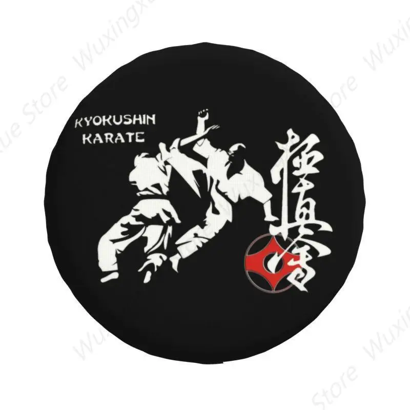 Kyokushi Karate Kumite Scene Tire Cover 4WD 4x4 SUV Fighter Martial Arts Spare Wheel Protector for Jeep Grand Cherokee