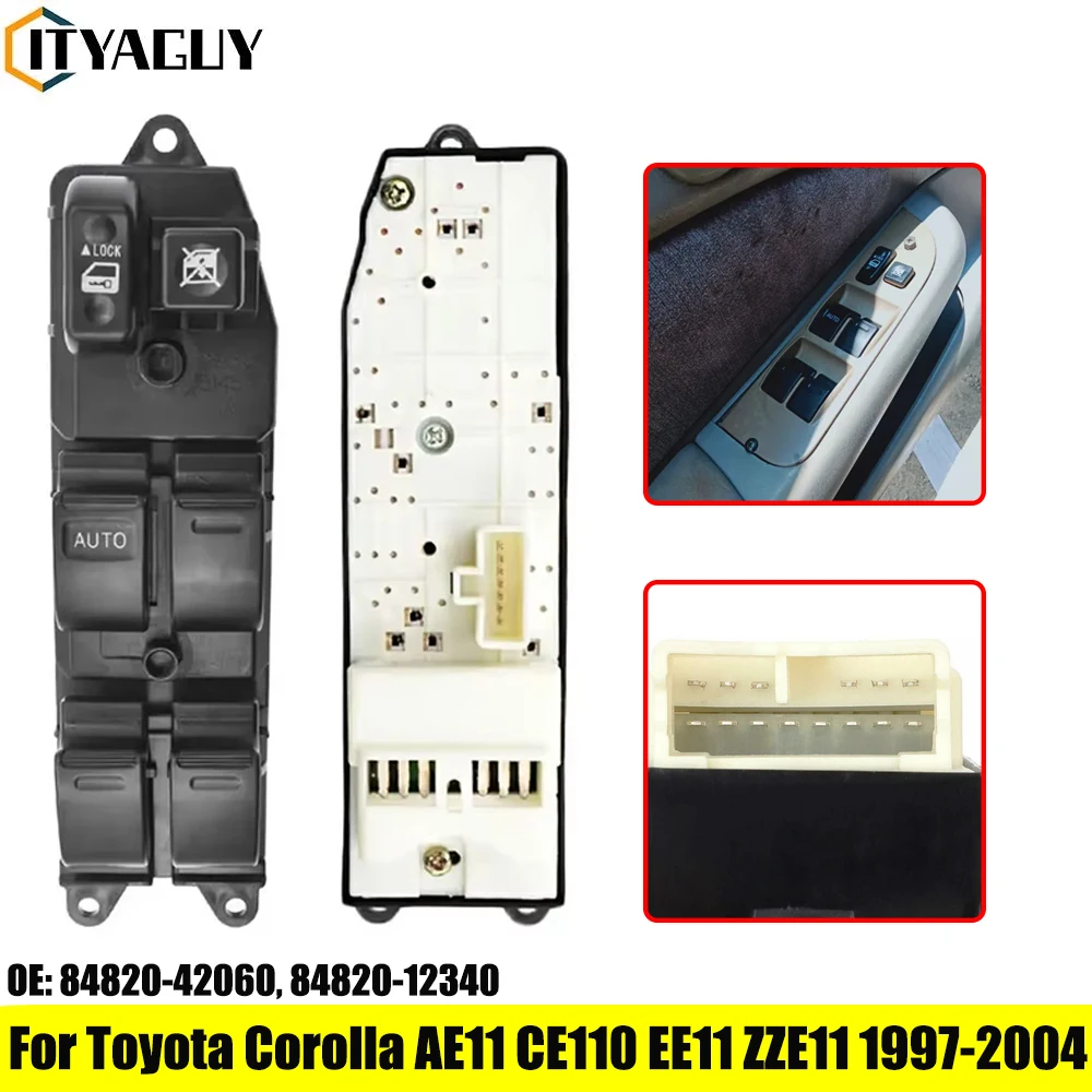 84820-12340 8482012340 LHD Car Power Master Window Switch For Toyota Corolla AE11 CE110 EE11 ZZE11 RAV4 84820-60110  84820 60110