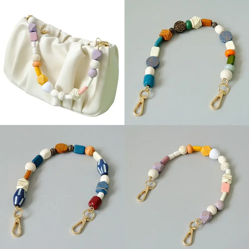 Retro Colorful Beads Handbag Chain Handcrafted Wristband Phone Case Hanging Chain DIY Bag Parts Accessories