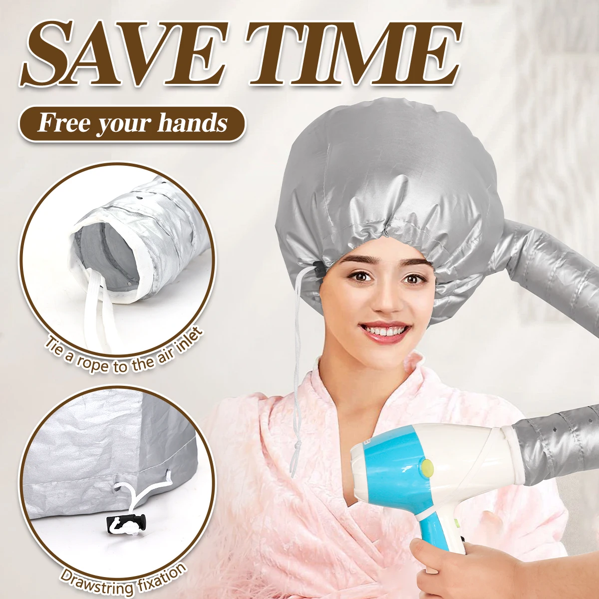 Hair Dryer Hat Drying Hat Quick Warm Air Bonnet Cap for Quick Drying & Styling Portable Energy-Efficient All Hair Types
