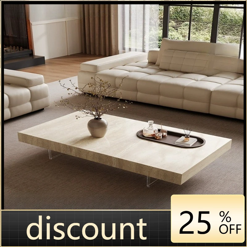 

LH rock slab coffee table living room small apartment coffee table minimalist high-end acrylic cave stone table