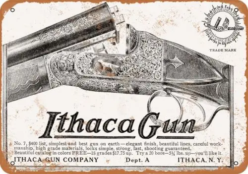 Metal Sign - 1910 Ithaca Shotguns - Vintage Look Reproduction