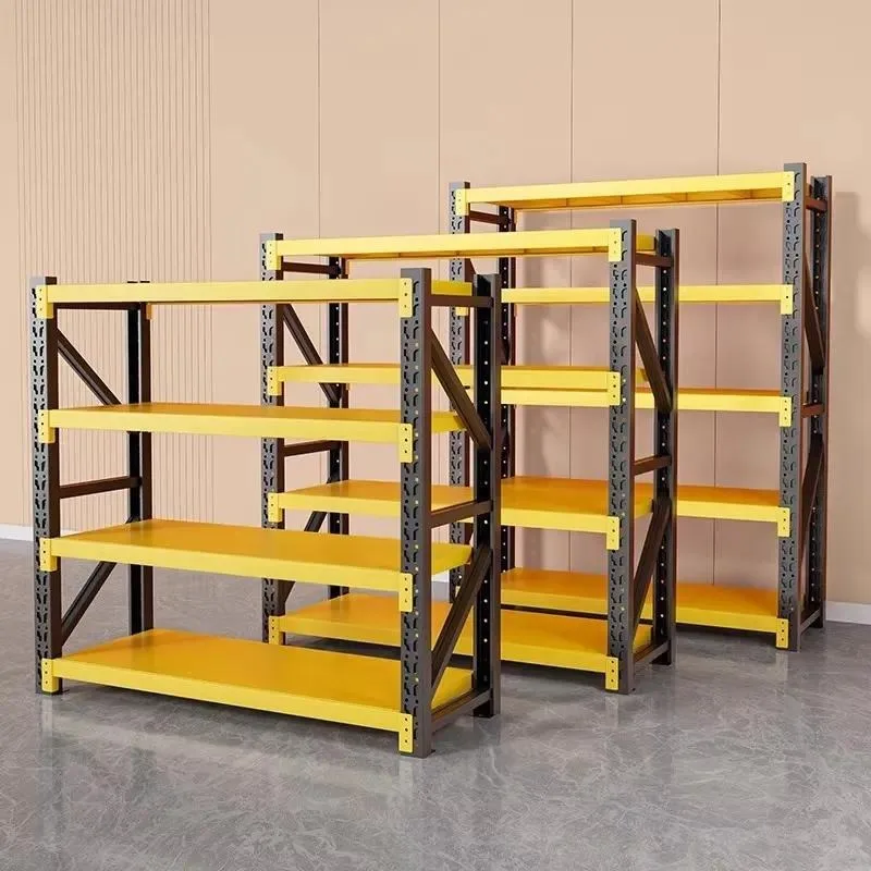Heavy Duty Steel 4 Tier Shelving Unit for Supermarket Home Storage and Logistics Goods Organization