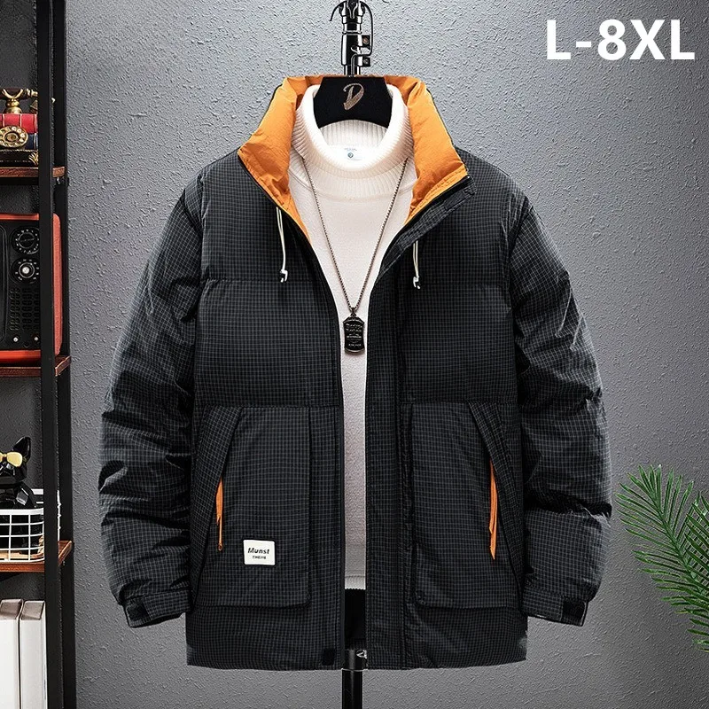 

Men Winter Coat 8XL 9XL Plus Size Stand Collar Thick Parkas Fashion Loose 7XL Plus Size Popular Boys Male Coldproof Jackets