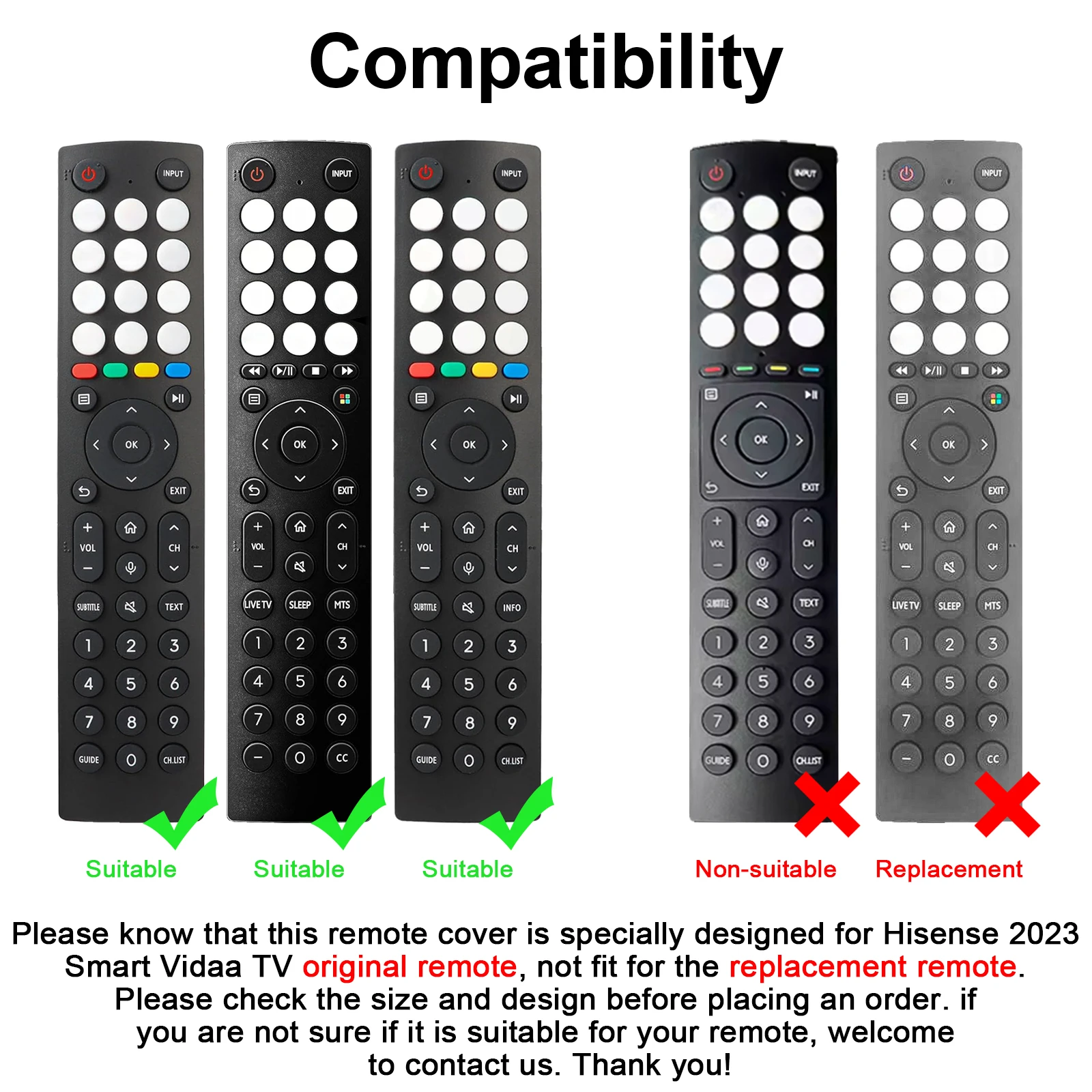 Silicone Case Fit for Hisense Smart Vidaa TV remote control EN2J36H EN2F36H EN2D36H ERF2N36H Protective Sheath Cover Anti-Slip 