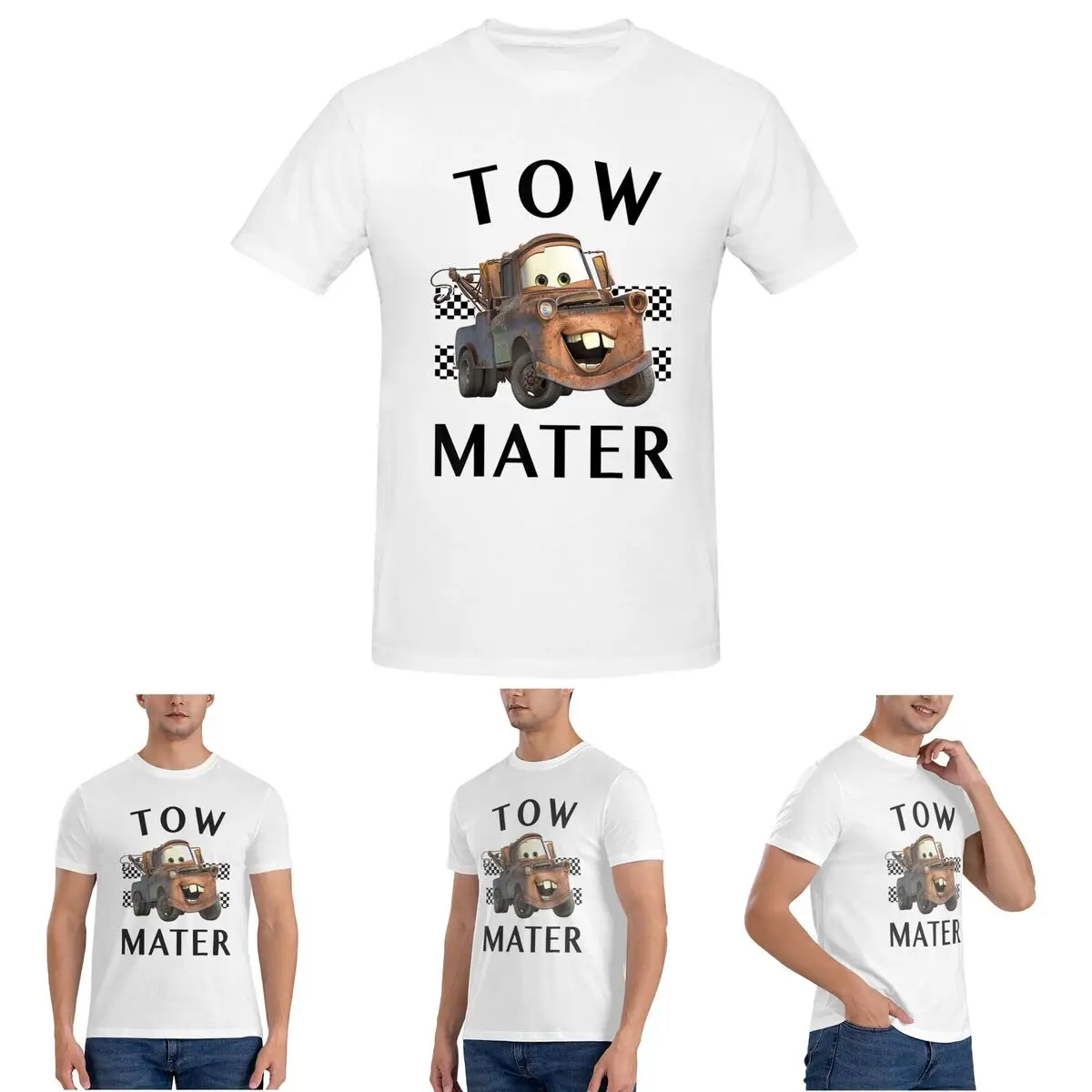 

Футболка Tow Mater для мужчин, хлопковые футболки больших размеров, мужские футболки с коротким круглым вырезом, летняя одежда, топы S-6XL