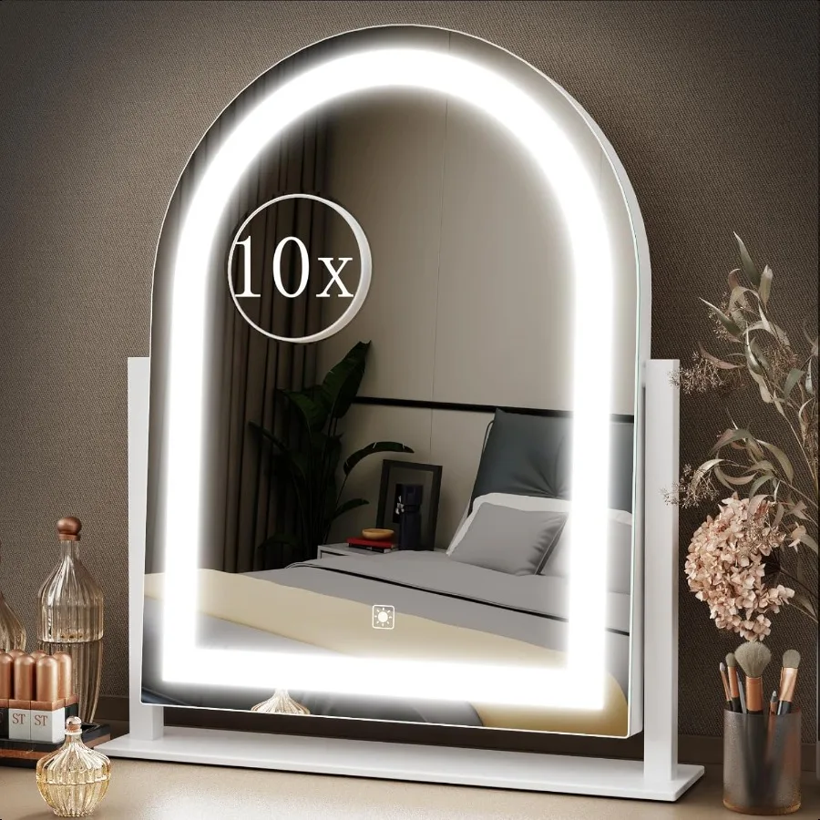 

Lighted Makeup Mirror Hollywood Vanity Mirror with Lights Three Color Lighting Modes and Detachable 10X Magnification Mirror Sm
