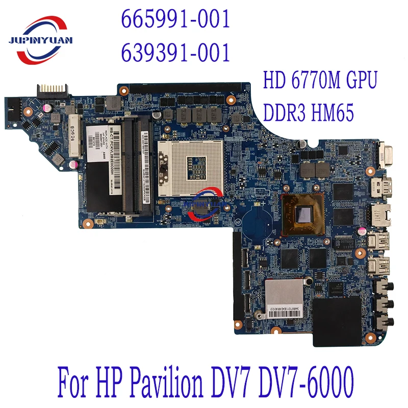 

For HP Pavilion DV7 DV7-6000 665991-001 639391-001 Laptop Motherboard HD 6770M GPU DDR3 HM65 Main Board Full Tested