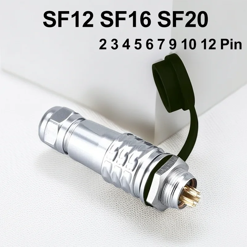 

2/5/20 Sets SF12 SF16 SF20 Waterproof Male Female Connectors Metal Waterproof Connector Plugs Sockets 2 3 4 5 6 7 9 10 12 Pin