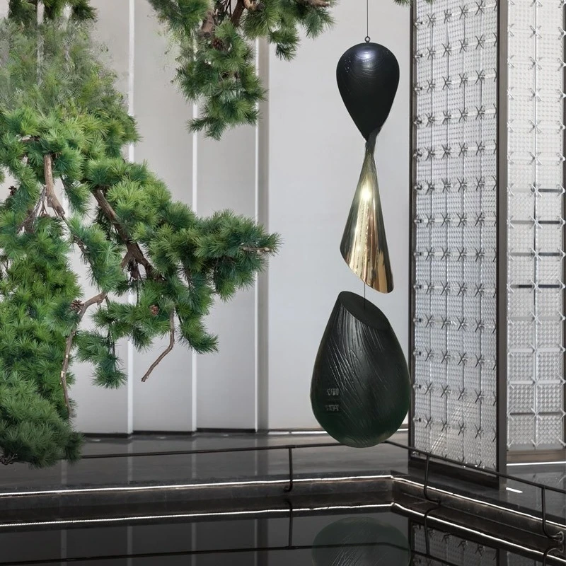 Sales office pendant FRP sculpture water drop club hotel lobby ceiling soft decoration marketing center pendant