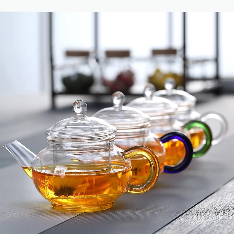 Heat-resistant Flower Teapot Transparent Glass Teapot Tea Pot Tea Maker Teas Brewing Utensils Teas Infuser