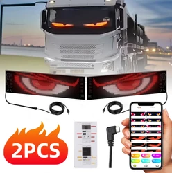 2PCS Devil's Eyes LED Wireless Car Moving Eyes Parabrezza Lampada USB Finestra di automobile Schermo LED Demone Luci dinamiche per gli occhi in movimento per auto