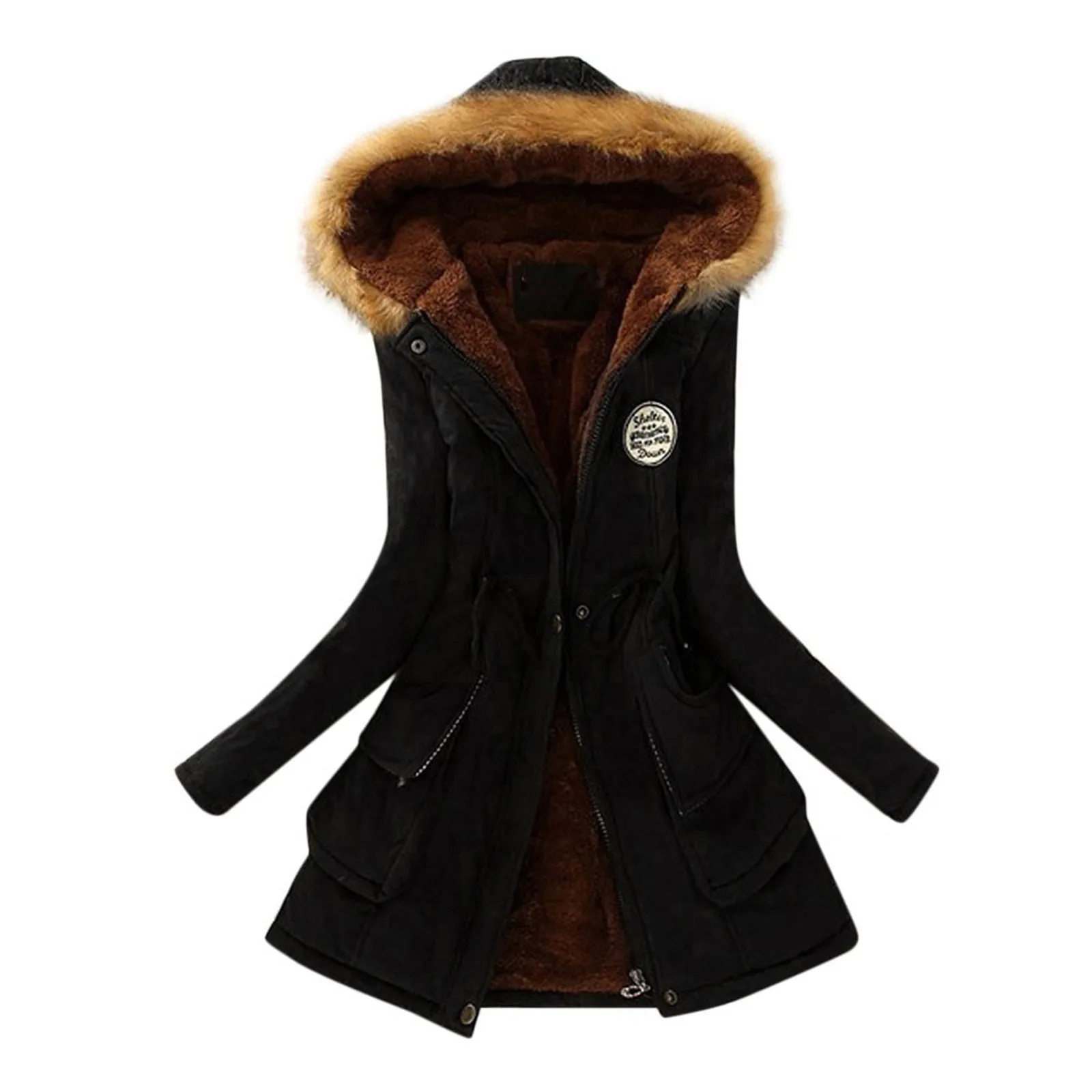 Autumn Winter Women Cotton Jacket Padded Casual Slim Coat Emboridery Hooded Parkas Wadded Warm Overcoat Fashion Parkas