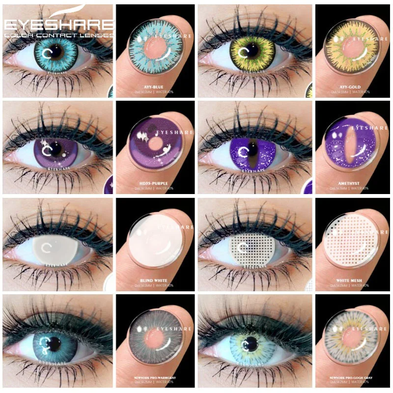 EYESHARE-lentes de contacto de colores para Cosplay, lentillas multicolores para ojos, lentillas de Anime para Halloween, lentillas anuales, 1 par