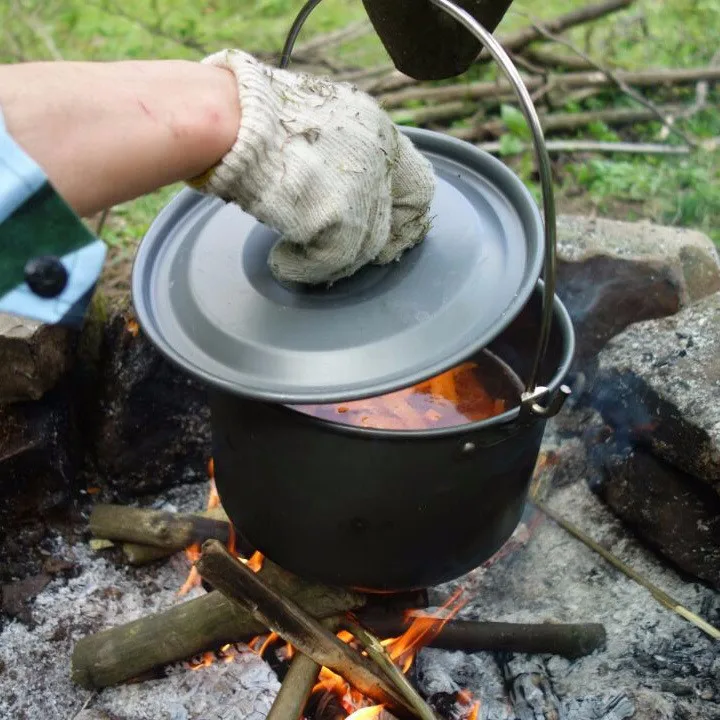 

8L Camping Hanging Pot Ultralight Outdoor Single Pot Aluminium alloy Camping Equipment Tools Picnic Hiking Cookware Utensils