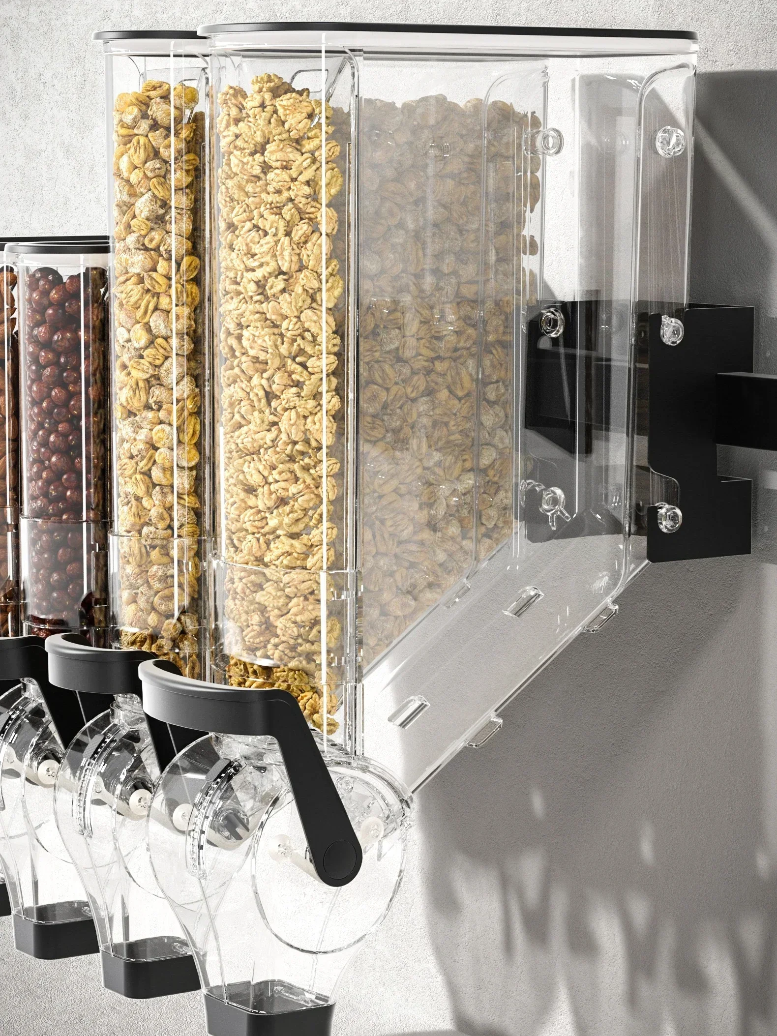 Candy sealed box Supermarket pull-down gravity  Whole grain cereal dispenser Transparent thick food Commercial Hot sales