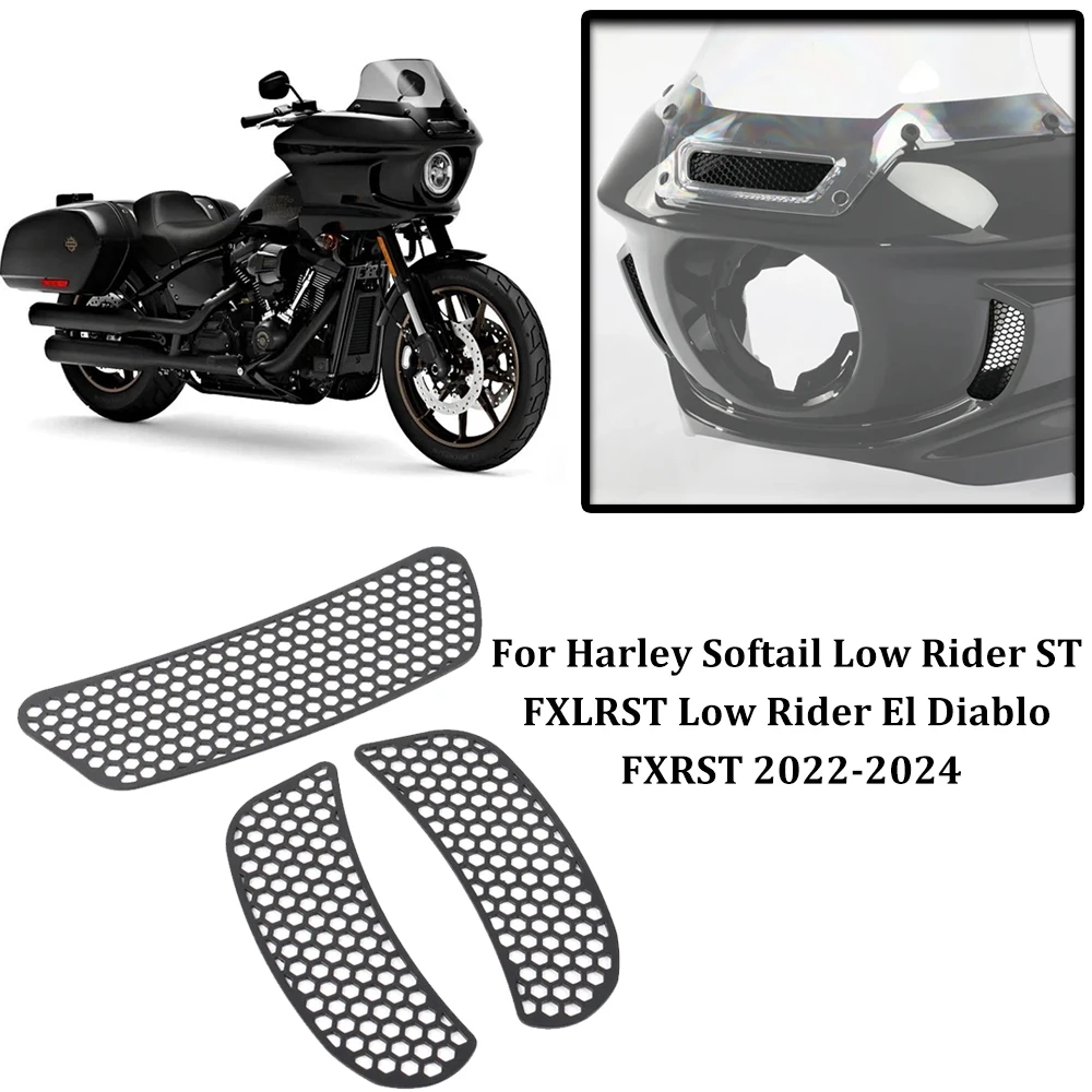 Dla Harley Softail Low Rider ST FXLRST Low Rider El Diablo FXRST 2022-2024 NEW Fairing Mesh Vent Screen Batwing Accent Grill Fit