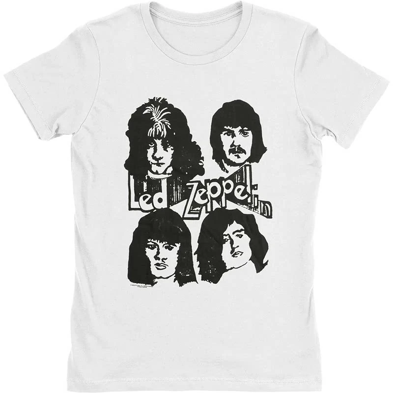 Pop Summer Led Zeppelin Band Graphic Cotton T-shirt Unisex Summer Short Sleeve Fashion Brand Tee Luxury Casual Vintage Tees