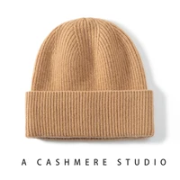 High Quality 100% Cashmere Knitted Hat for Women and Men Casual Beanie Hat Thicken Cap Winter Soft Warm Cashmere Caps Unisex - Image 4