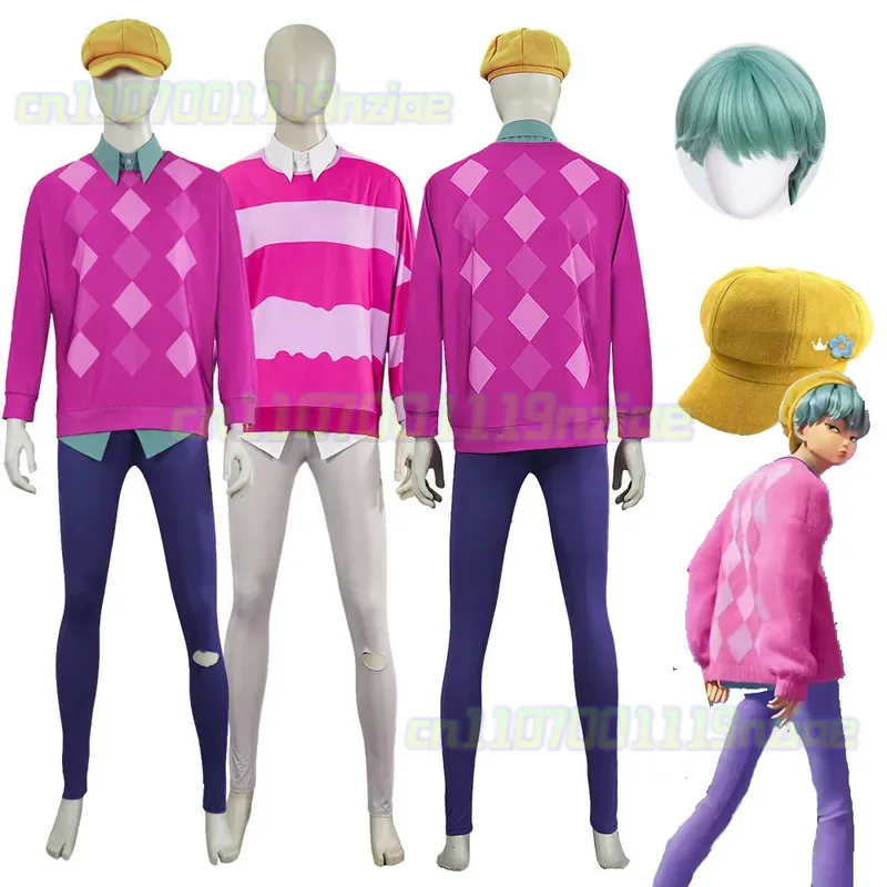 XS-XXXL Kpop Demon Hunters Baby Saja Boys Cosplay Costume Wig Hat Anime Game Man Idol Outfit Halloween Party Daily Casua