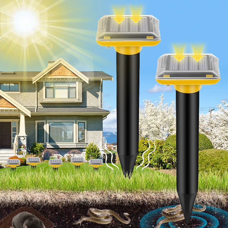 Repelente de zumbador impermeable para exteriores, dispositivo repelente de animales para simulación de principios de terremotos, repelente de roedores y serpientes