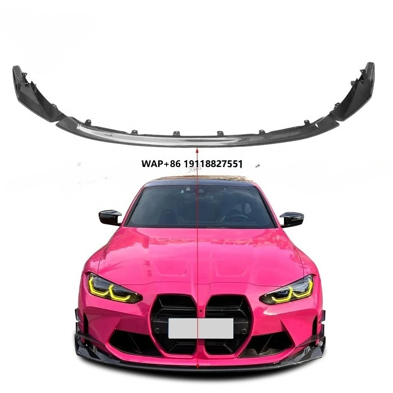 

For 3 Series M3 G80 4 Series M4 G82 G83 CSL Style Dry Carbon Fiber Front Lip Spoiler