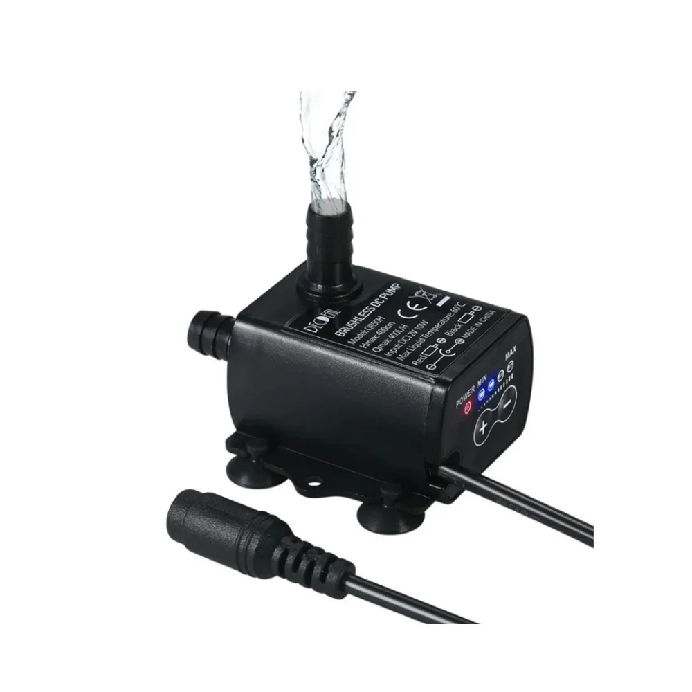 DC12V 400L/H QR50H Flow Adjustment Mini DC Brushless Motor Soilless Culture Computer Water Circulation Fountain Pump