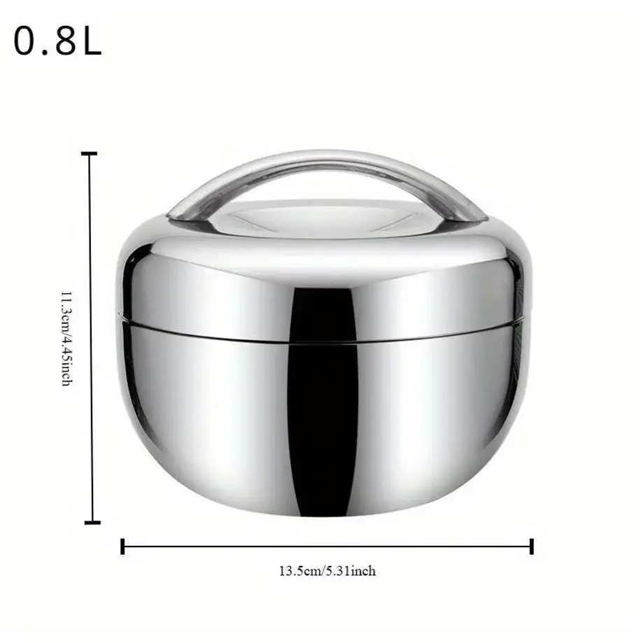 1 Pcs Apple Lunch Box With Circular Lid Office Worker Insulated Stainless Steel Lunch Box Student Partition Portable Lunch Box - view 5