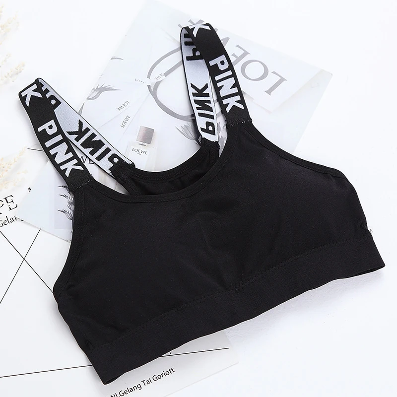 Women Sport bra Fitness Top Letters Yoga Bra For Black White Running Yoga Gym Fitness Crop Top Women Push Up Sports Bras