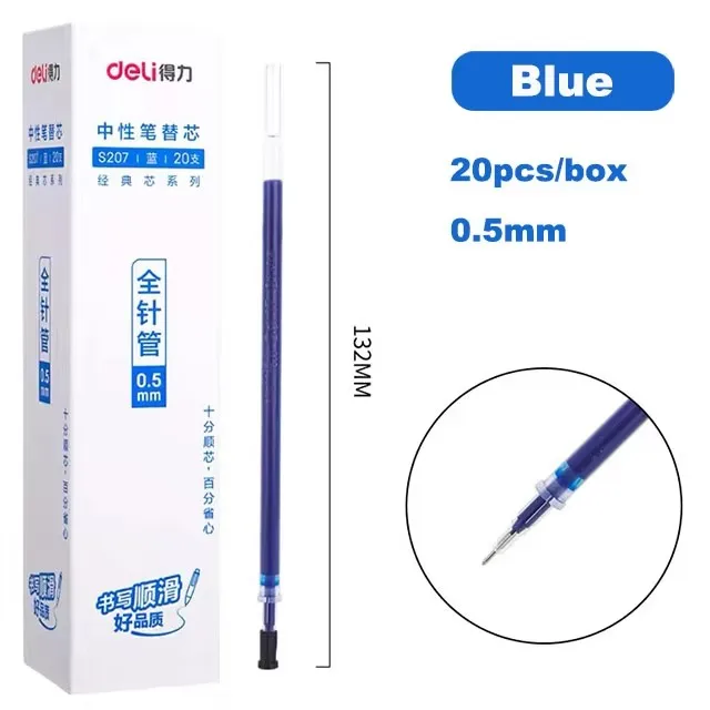 Deli Gel Pen Refill 0.5mm Fijne Neutrale Pen Zwart Rood Blauw Inktkleur voor Studenten Soepele Schrijfpen Refill Schoolkantoorbenodigdheden