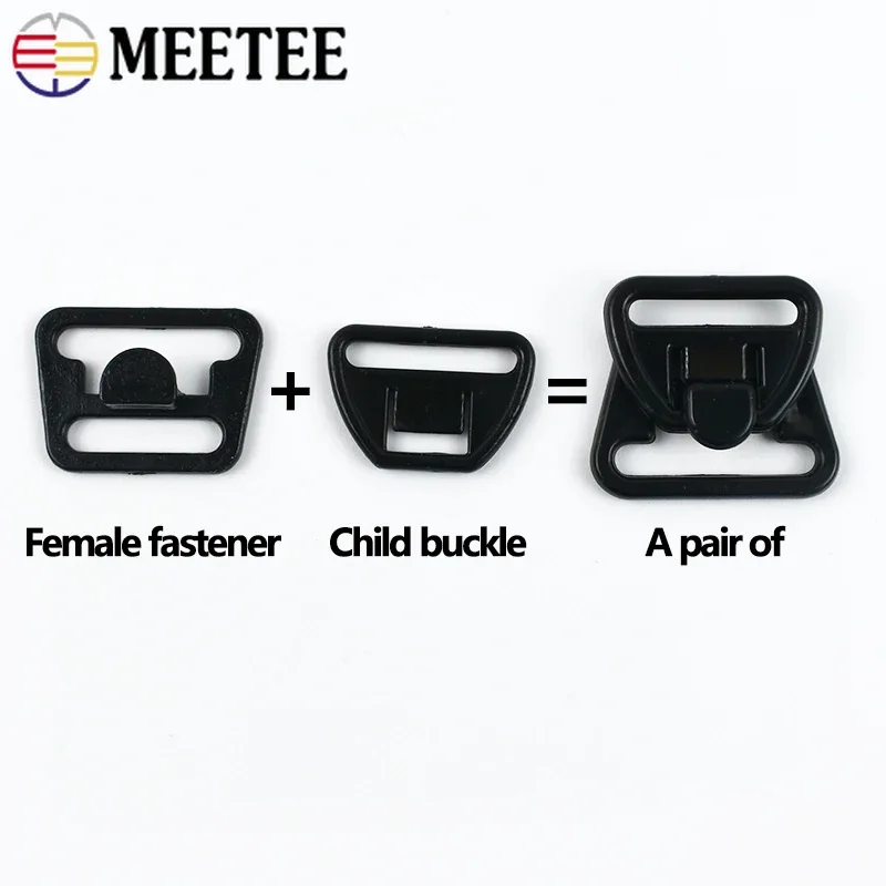 30/50Sets Meetee 12-20mm Plastic Buckle Bra Strap Clasp Underwear Adjust Hook Clip Button Maternity Buckles Sewing Accessories