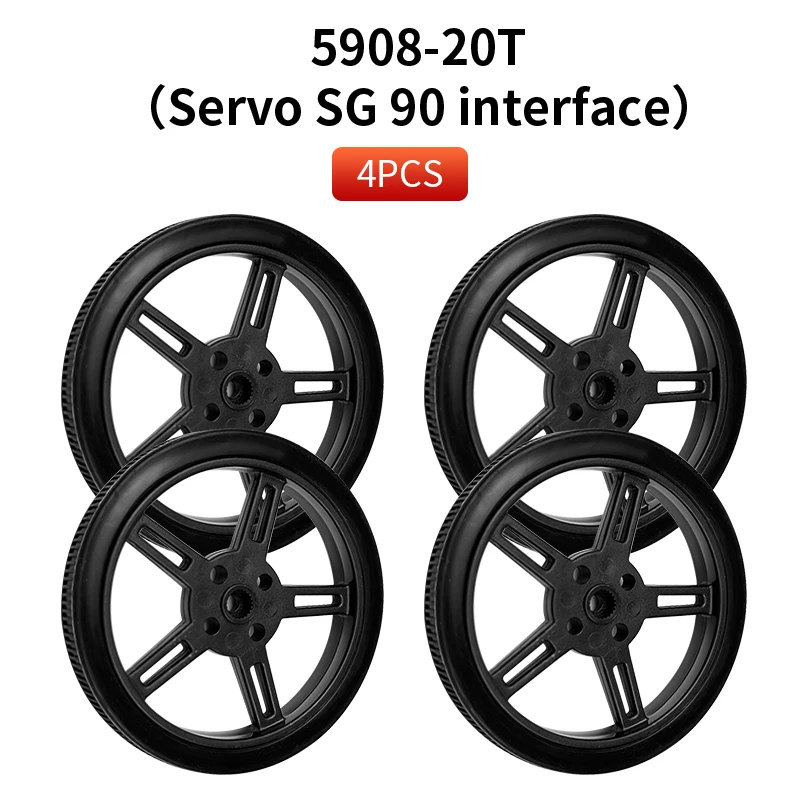 4PCS 5908 Series Silicone Tire Wheel Robot Car Wheels For MG995 MG996/MG90 Servo Motors/ N20  Motors /TT Motors/Step Motors
