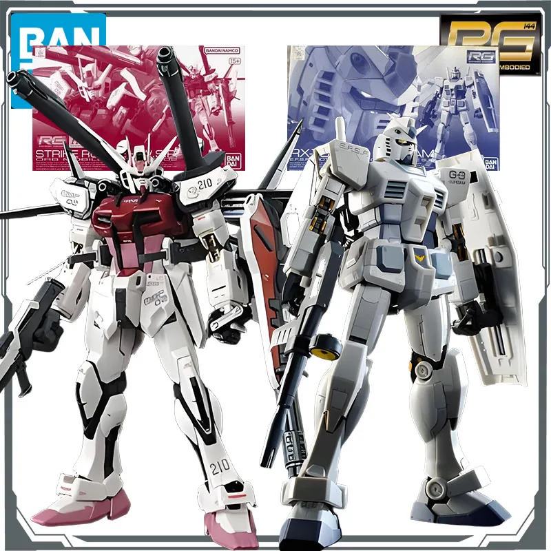 

Bandai Original MODEL KIT GUNDAM RG STRIKE ROUGE + I.W.S.P&RX-78-3 G-3 GUNDAM 1/144 Figure Assembly Toys Model Gifts For boys