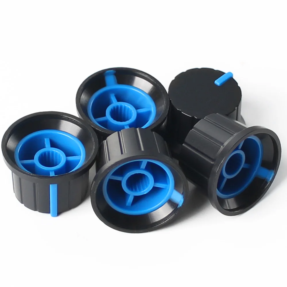 5 шт. 24*15 мм, ручка потенциометра, крышка, Цветочная ось, цвет голубой для энкодера