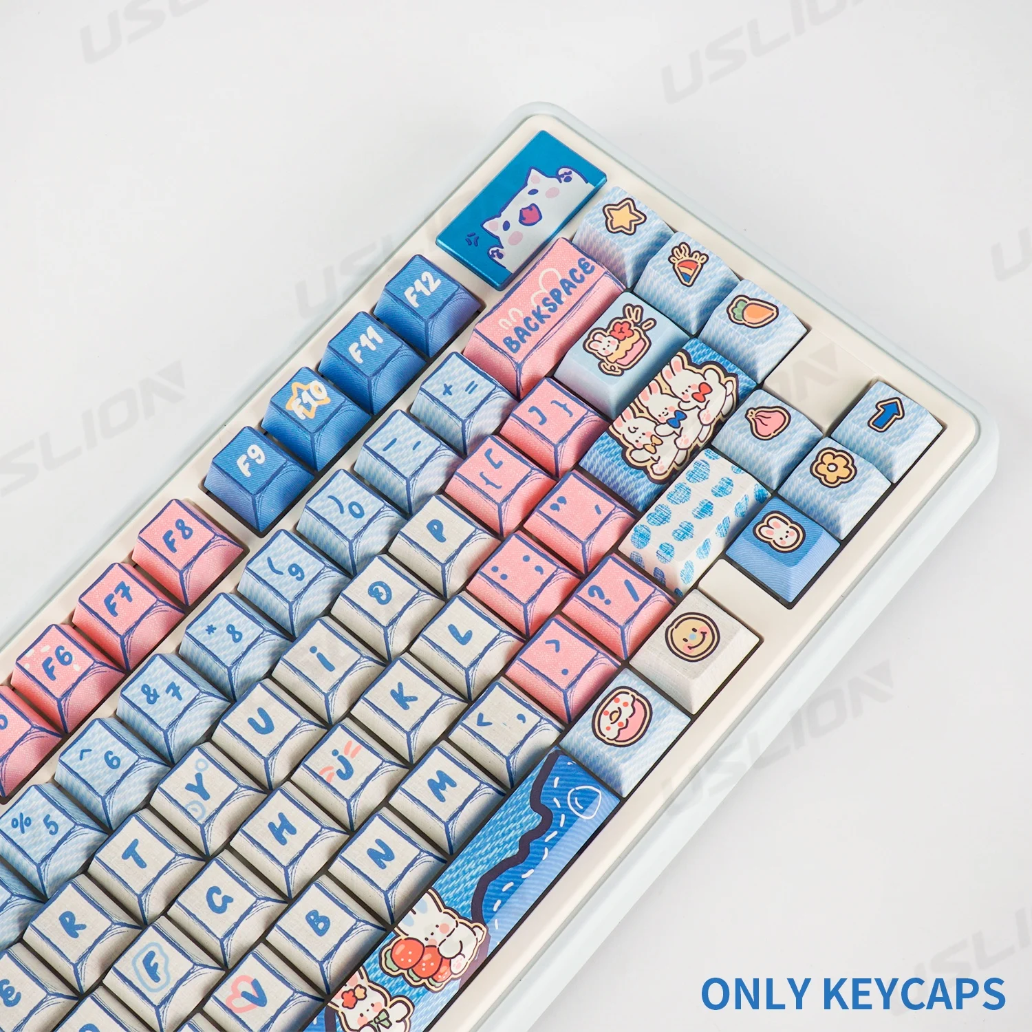 147 مفتاح كاوبوي الأرنب أغطية المفاتيح PBT التسامي Keycap مخصص لطيف غطاء لوحة المفاتيح الكرز الشخصي Keycap للهدايا لوحة المفاتيح الميكانيكية