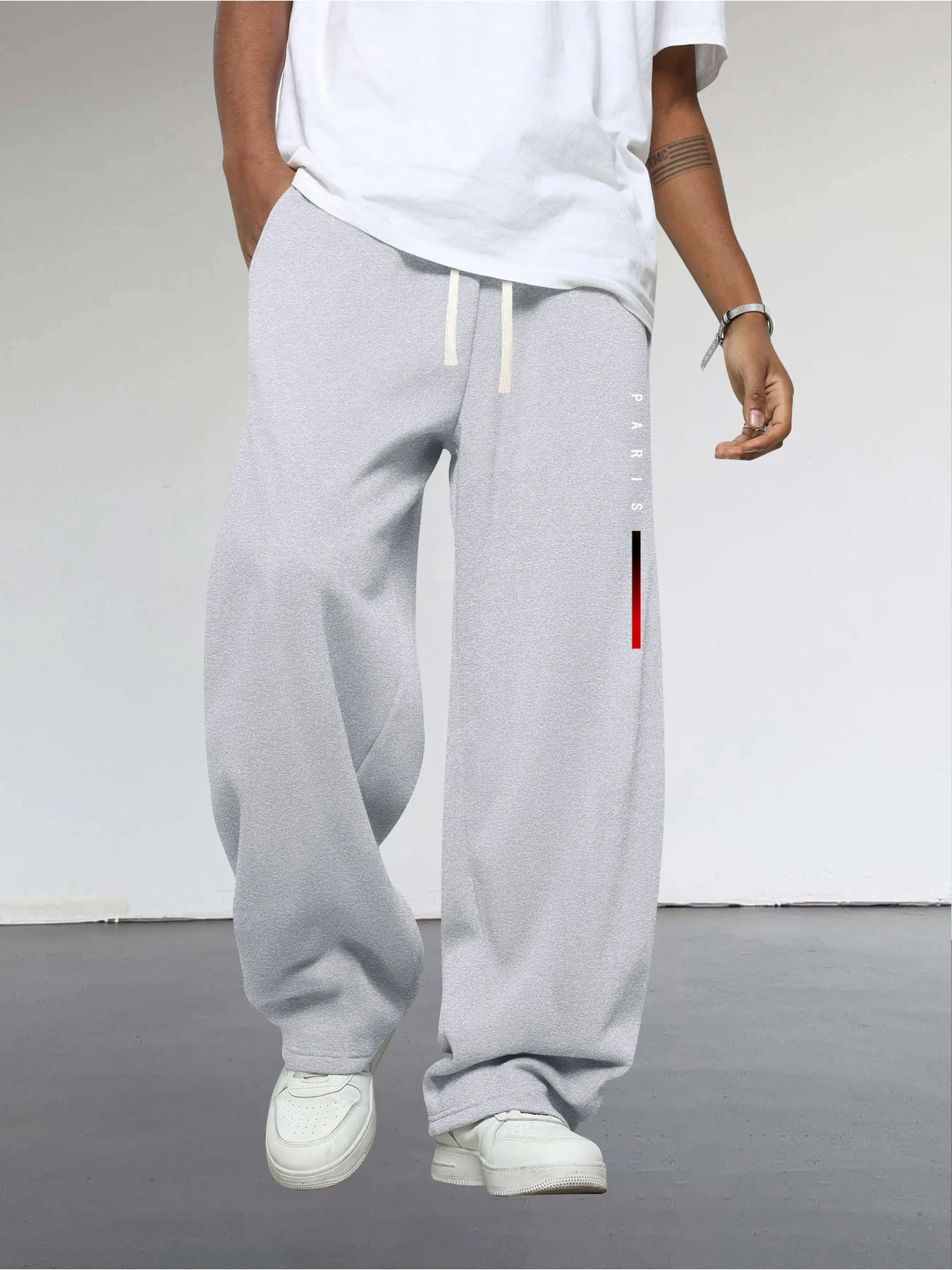

Men's Jogger Pants Wide Leg Trousers Drawstring Waist All-Season Casual Gym Running Pants for Streetwear Athletic Activities