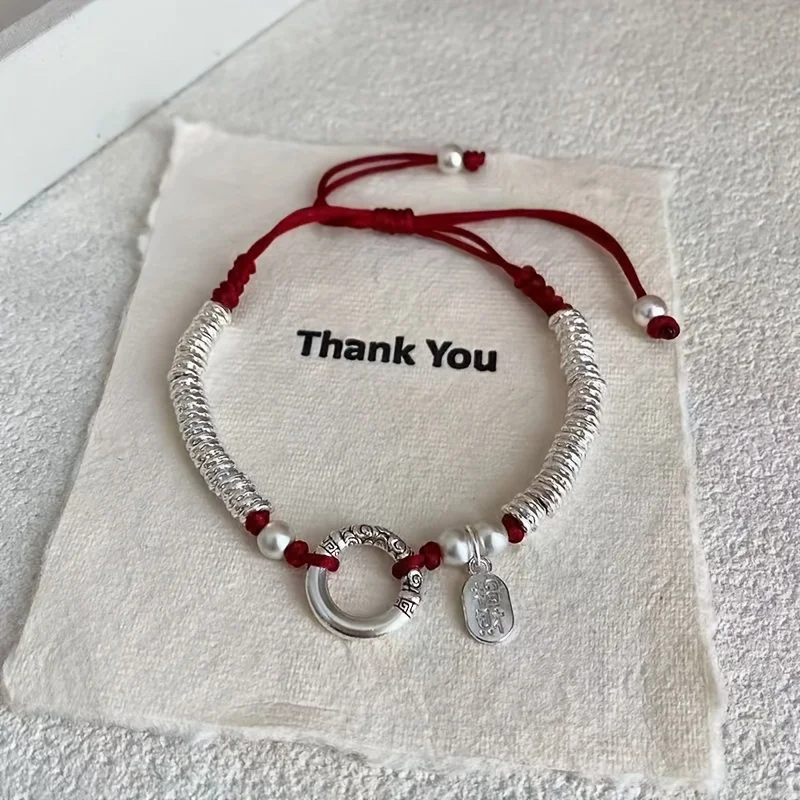 925 silver Ping An wealth accumulation bracelet, suitable for Mother's Day and graduation season gifts