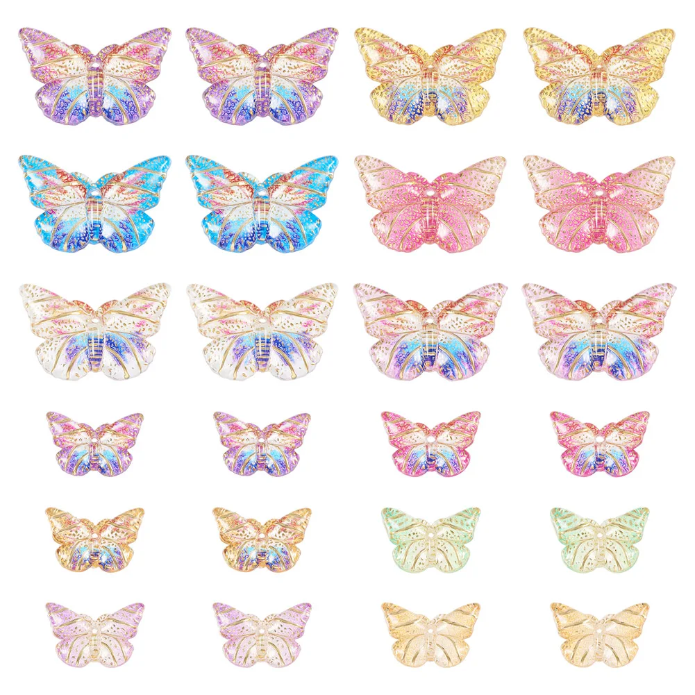 

180Pcs Colorful Acrylic Butterfly Pendants Insect Charms for Women's Earrings Necklace Bracelet Elegant Jewelry Making Supplies