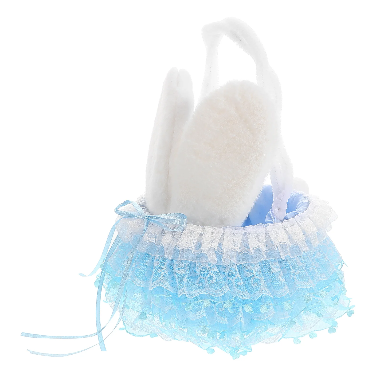 

Easter Bunny Flower Basket Handwoven Rustic Bunny Storage Basket Decorative Easter Egg Hunt Party Favor Organizer