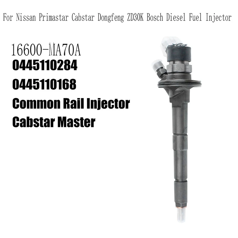 

Common Rail Fuel Injector For Nissan Primastar Cabstar Dongfeng ZD30K Diesel Fuel Injector 16600-MA70A 0445110284 Parts