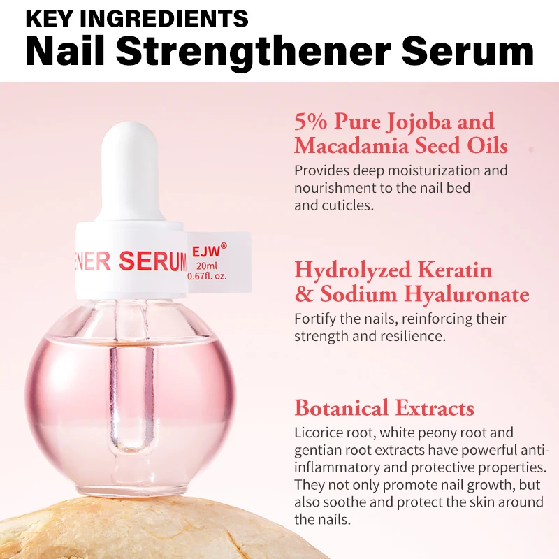 Olejek wzmacniający paznokcie: Lakier do paznokci utwardzający do leczenia uszkodzonych paznokci, naturalna naprawa keratynowa, zapobiega rozdarciom, pęknięciom i odpryskom.