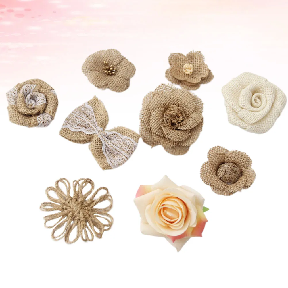 

1Set Linen Flowers Decor Reusable Simulated Flower for DIY Crafts Wedding Party Costume Decor Handmade Wedding Flower