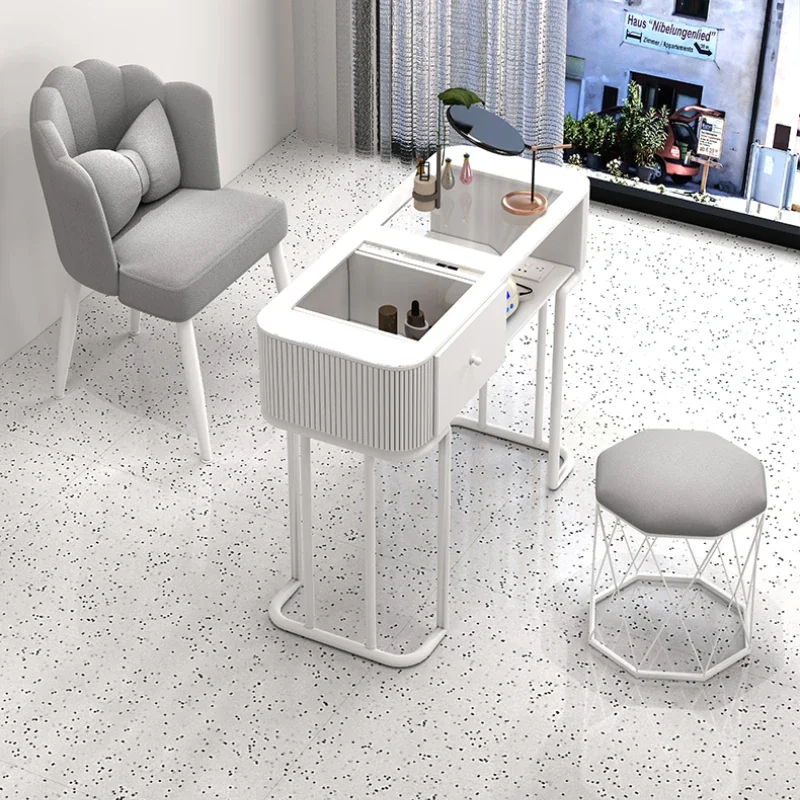 

Professional Nail Table Aesthetic Tables Manicure Chair Salon Furniture Mesa Designer Reception Table De Manucure Dressing De