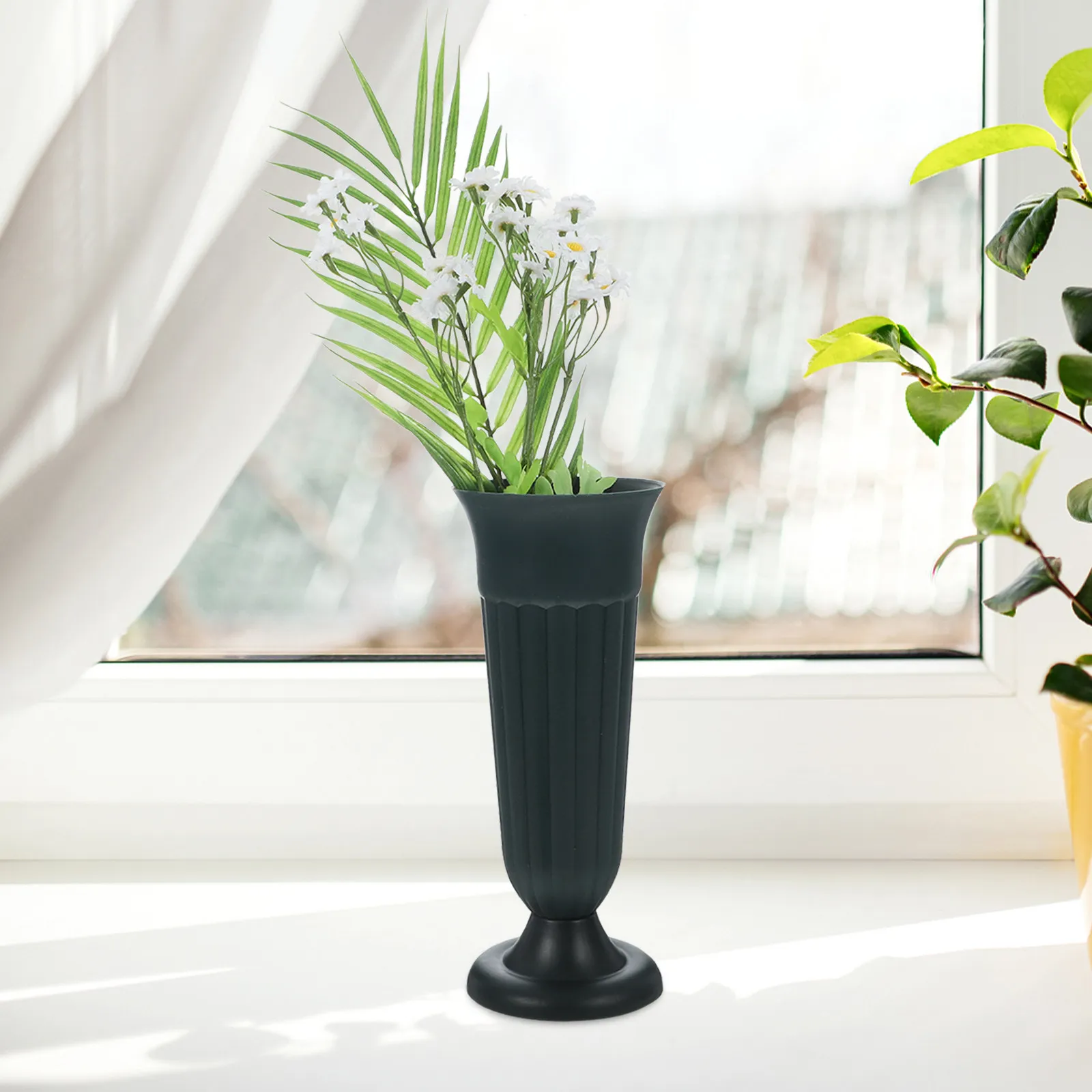 Flower Vase Memorial Cemetery Vase Grave Flower Holder Elegant Weather Resistant Urn Planter for Funerals Tributes Lawn Events