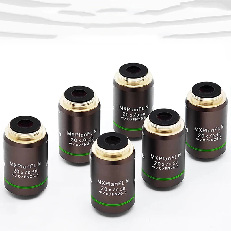 F180 20X المجهر المعدني الهدف خطة Apochromatic إنفينيتي NA 0.5 WD 4.1 مللي متر MXPlanFLN الهدف عدسة RMS الموضوع