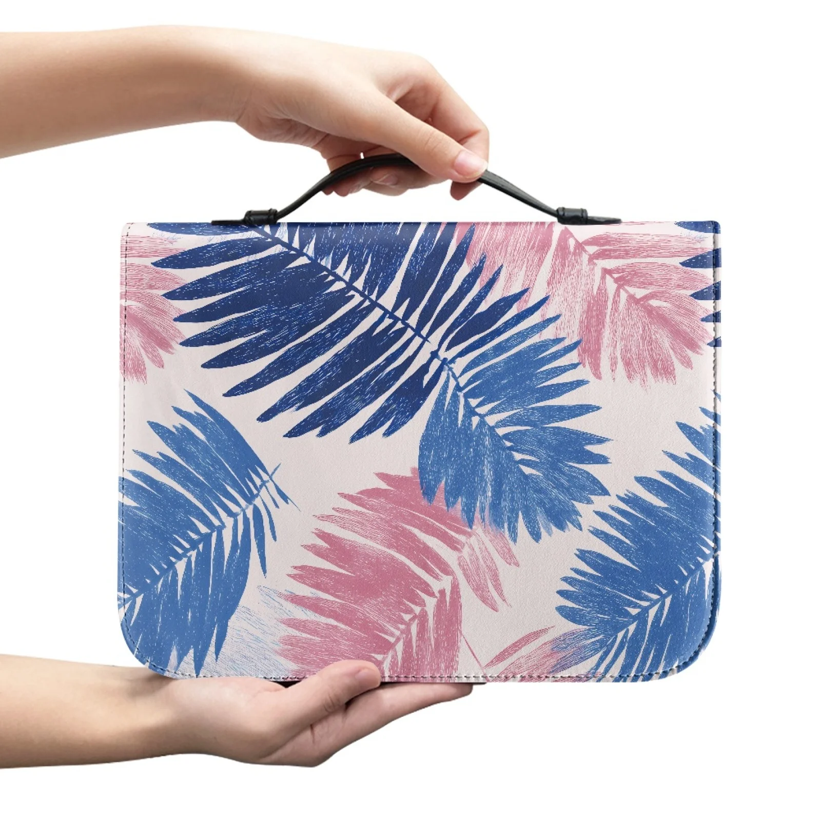 XIXIRIMIDO Palm Leaf Print 2026 New Bible Holder PU Leather Zipper Bible Bag for Women