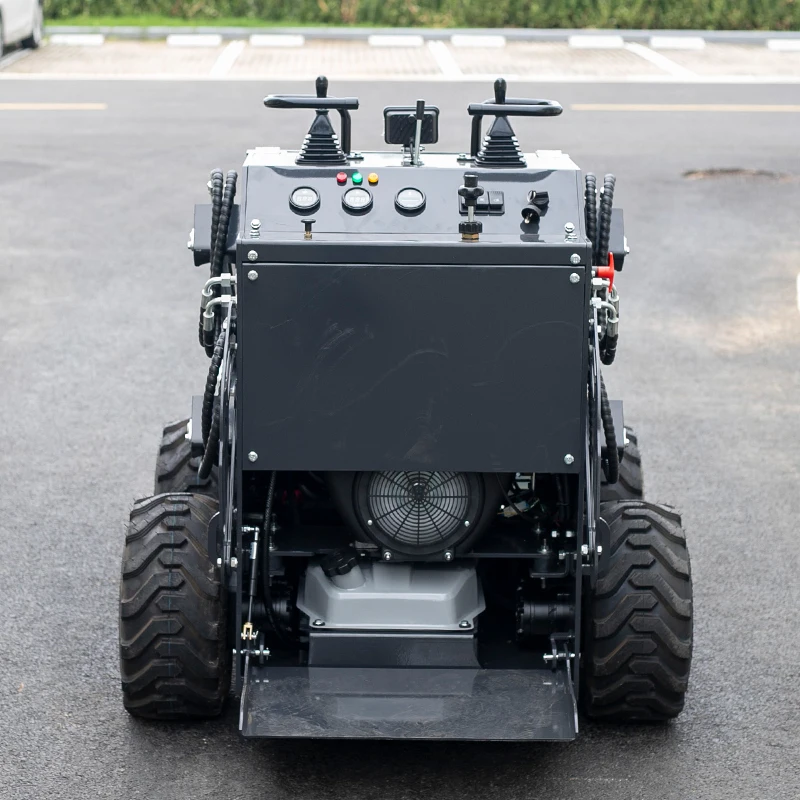 Mini Skid Steer Loader Compact Wheeled Chassis Manual Hydraulic Control for Backyard Excavating Preparation Small Site Machinery