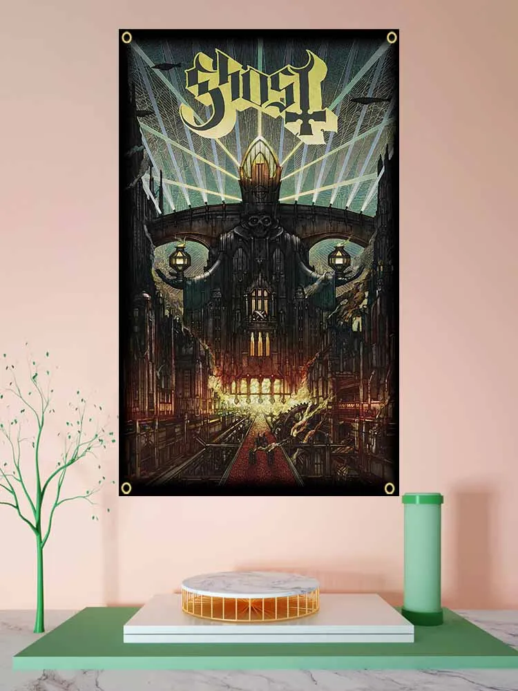 3x5F G-Ghost Band Abstract Heavy Metal Band Flag applicable to Polyester Printed Home or Outdoor Decoration flag